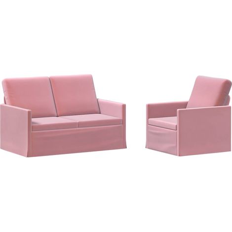 Sofa Set 2 pcs Pink Velvet vidaXL (1/5)