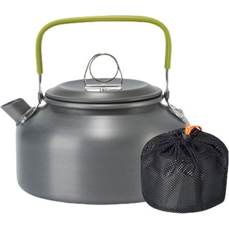 Tragbare Teekanne aus Aluminiumlegierung für Camping, Teekanne, Kaffeekocher, Outdoor-Aktivitäten, Wandern, Wasserkocher, Teekanne (1/4)