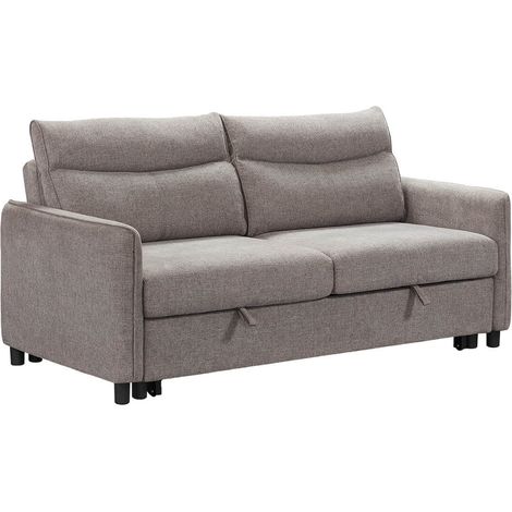 ALTAMIRA - Canapé 3 Places Convertible Tissu Gris Foncé (1/5)