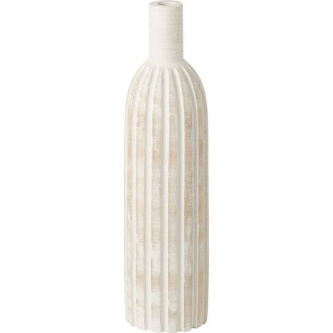 Vase Bouteille en Bois "Marek" 56cm Blanc