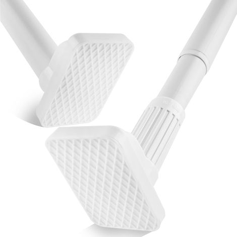 Tringle à rideaux sans perçage – Tringle télescopique pour rideaux, charge maximale : 50 kg, longueur 110–300 cm, diamètre 33 mm, idéale pour salle de bain et penderie, blanc (1/5)