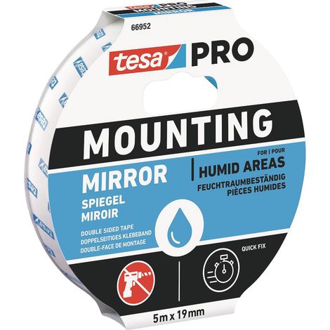 Tesa NASTRO BIADESIVO PER SPECCHI PRO MOUNTING mm. 19x1,5 mt. col. Bianco 12.00 rotoli