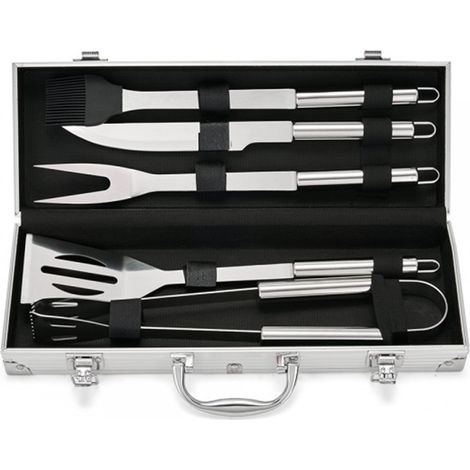 LIVOO Set de 5 accessoires barbecue GS165 – Kit BBQ inox avec valise de transport (1/5)