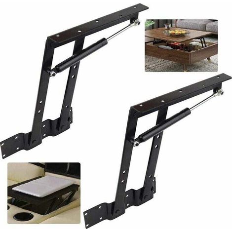 Accessoire de levage,2 Pièces Pliage Ascenseur 50kg / 100lb Soulever Haut Table Basse Cadre De Levage Lift Up Ressort Mécanisme (1/4)