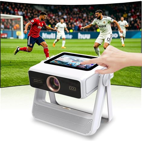 Vidéoprojecteur 4K Supporté, Projecteur Full HD 1080P avec Écran Tactile, Double Écran, WiFi 6 Bluetooth 5.4, 1200 ANSI, Autofocus (1/5)