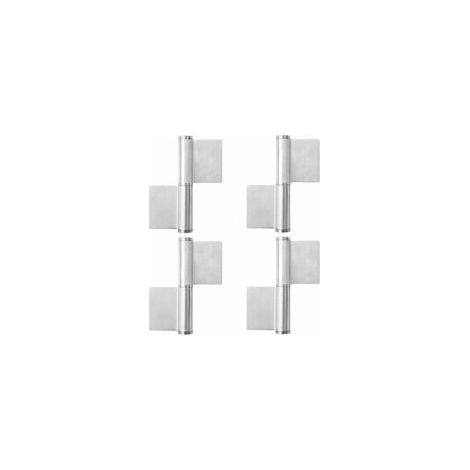 4pc Pack de 4 charnières à souder, sangle à souder en acier inoxydable pour portes métalliques, charnière robuste pour portails de jardin et machines (1/3)