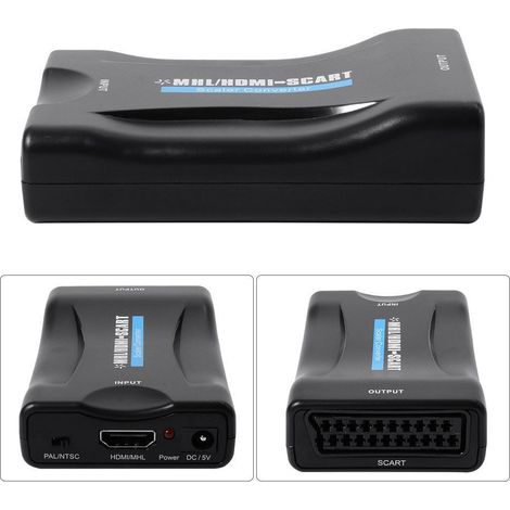 CONVERTITORE ADATTATORE DA HDMI A SCART 1080P PER HDTV WII XBOX PS3 SKY BOX TV (1/3)