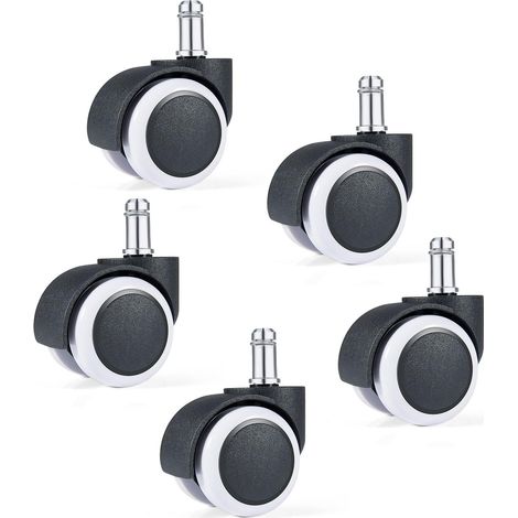 Chaise de Bureau roulettes, 5PCS Chaise de Bureau Caster pour Siège de Bureau (11/50 mm roulettes)