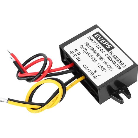 Convertisseur DC-DC 12V/24V/36V/48V à 5V 3A avec Protection Contre Les Surtensions pour écran LED de Voiture (1/5)