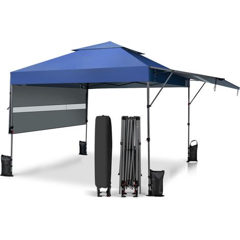 Pour Jardin et Camping Ombre Optimale UPF 50+ Barnum Pliant Tente Instantanée avec Doubles Auvents et Sac à Roulettes (1/5)