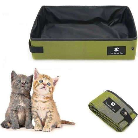 Foldable Cat Bed Litter Box Cat Toilet Collapsible Waterproof Sandbox Pan Litter Tray Toilet Travel Bed-niubi (1/3)