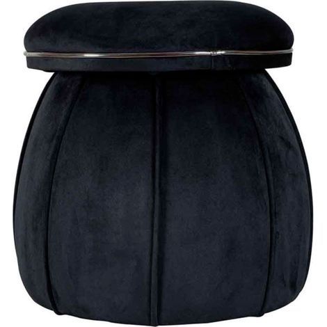 Tabouret Rond Design "Corin" 55cm Noir & Gris (1/4)