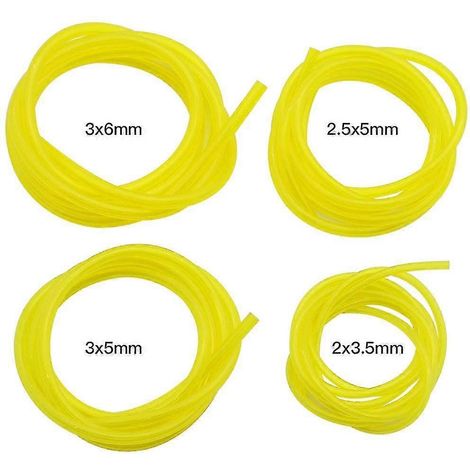 Tuyau d'essence pratique en 4 pièces, longueur 1,5 m, tuyau d'alimentation universel pour outils de jardin, transparent jaune (1/5)