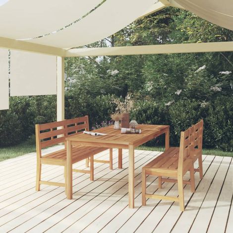 Ensemble Table et Chaises de Jardin 3 pcs - Ensemble Table à manger + 2 chaises Bois de teck massif BV991313 - BonneVie (1/5)