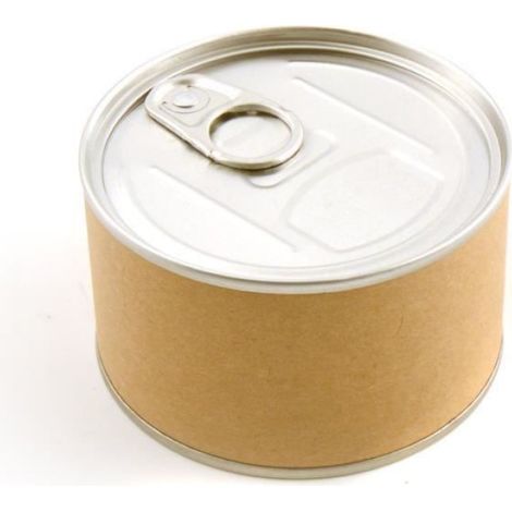 Boîte Cadeau - Boîte Conserve À Décorer - En Carton Kraft Et Métal - Fond Amovible - 8,5 x 5 x 8,5 cm - 1 Pièce