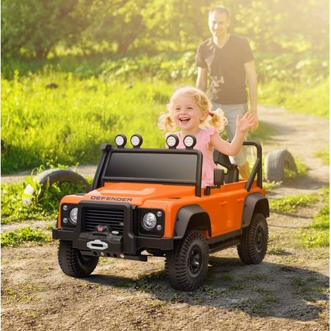 Auto elettrica per bambini 12V Land Rover Defender 110 SVX, telecomando, arancione DESVIAE (1/5)