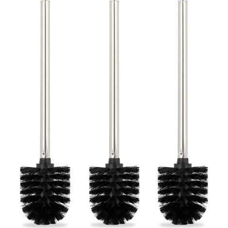 Escobilla de baño, juego de 3, color negro