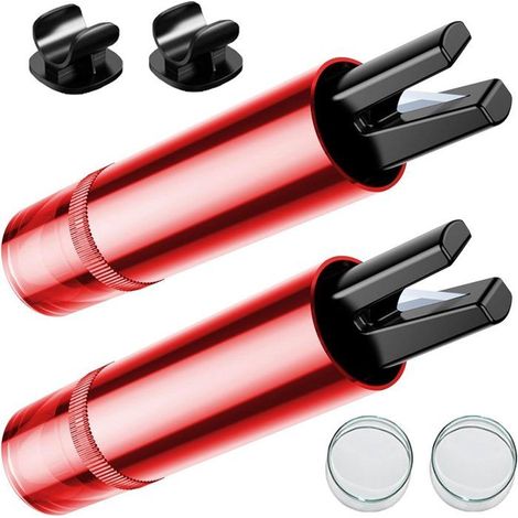 2 marteaux sécurité vitres voiture avec coupe-ceinture, compact, rouge (1/5)