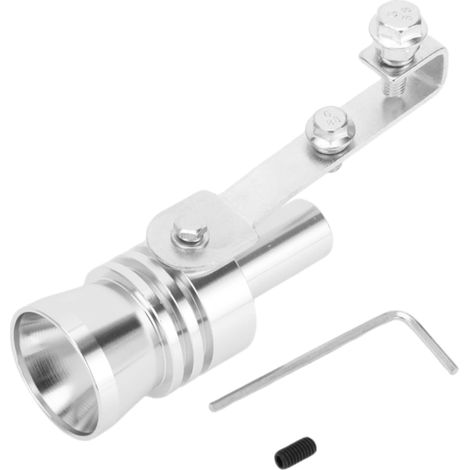 Sifflet d'échappement turbo avec pot d'échappement, silencieux arrière pour voiture et moto, en aluminium, 1 pièce Argent XL (1/5)