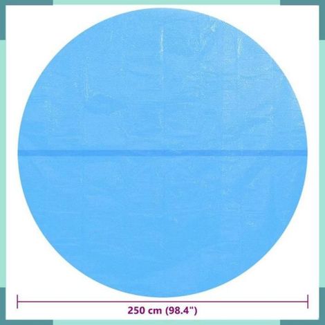 90343 Film solaire de piscine ronde PE 250 cm Bleu (1/5)
