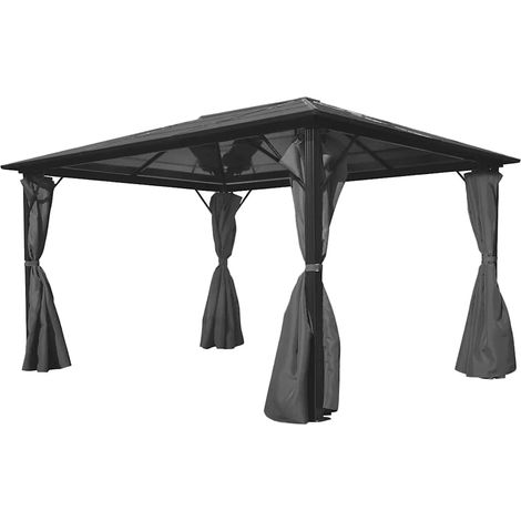 Chapiteau avec rideau Anthracite Aluminium 400 x 300 cm (1/5)
