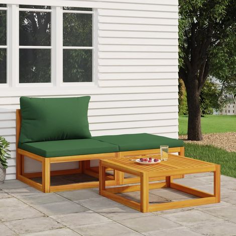 3 pcs Salon de jardin Salon d'extérieur Ensemble Meuble de Jardin Mobilier d'Extérieur avec coussins bois massif d'acacia XFNRX800220 (1/5)