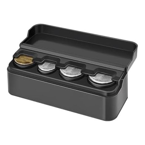 Mandark Porte-pièces de monnaie de voiture, organisateur de rangement de pièces de monnaie automobile, grande capacité, distributeur d'argent intérieur de véhicule, accessoires pour voitures, maisons, (1/5)
