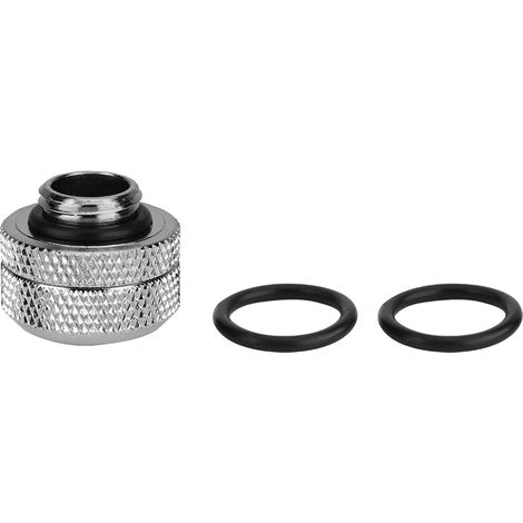 Stück/Lot Kompressionsverschraubung für starre Acrylrohre, Außendurchmesser 14 mm, silberfarben, kompatibel mit Flüssigkeitskühlsystemen