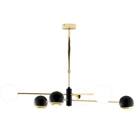 Lampada a sospensione MOKA oro/nero 6 luci G9+GU10 Jupiter (1/5)