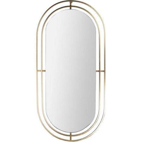 Miroir ovale design en métal et verre (1/5)