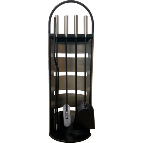 set 4 accessori per stufe e caminetti colore grigio e nero 66 cm (1/2)