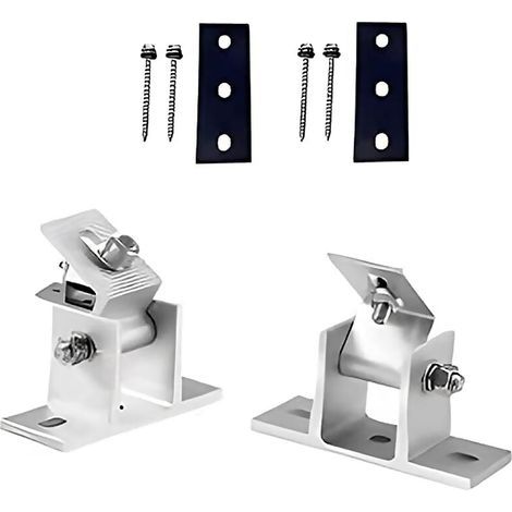 Set aus verstellbaren Solarpanel-Halterungen, einstellbar von 15 bis 30 Grad (2 Halterungen + 2 Gummipads + 4 Sechskant-Holzschrauben)