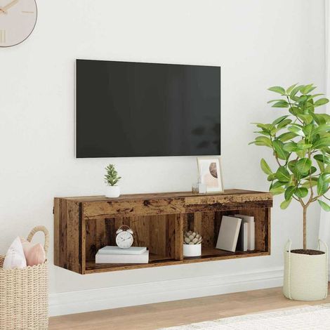 TV-Schrankset mit LED Altholz 100 x 30 x 30 cm Holzwerkstoff