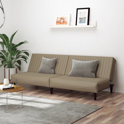 Schlafsofa 2-Sitzer Cappuccino-Braun Kunstleder