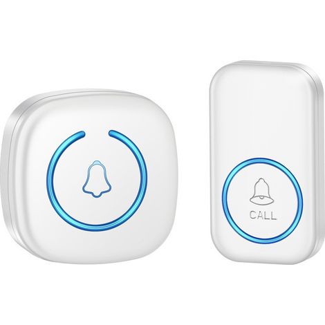 JSSEVN Wasserdichte, kabellose Außentürklingel mit 1 Empfänger + 1 batteriebetriebenem Sender, LED, 300 m Reichweite (1/4)