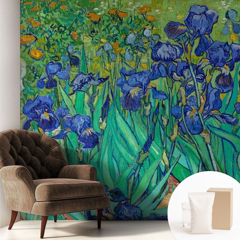 Papier peint intissé avec imprimé installation simple qualité excellente sans désordre - Colle incluse gratuite Fleurs de jardin 250x250 cm (1/5)