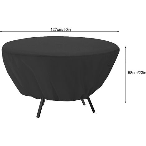 Housse pour Table Ronde Outdoor Housses pour Patio Imperméable et Antivents [ Diamètre 127cm, Housse Ronde de Table ] (1/5)