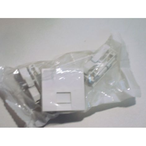 Prise mulimedia RJ45 FTP cat5E 2 modules type 45 blanche LOGIX PLANET 49054