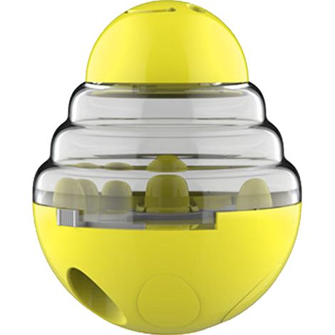 Futterball für Welpen, bissfest, interaktiv und auslaufsicher, gelb. (1/5)