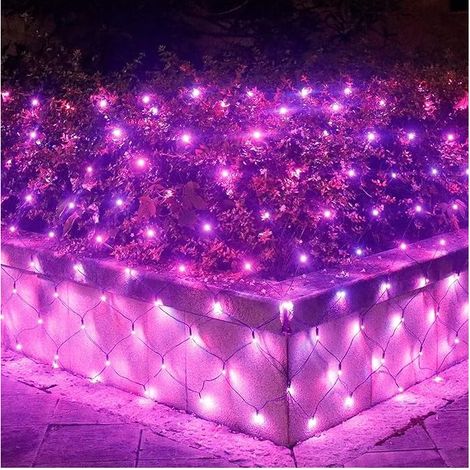 Guirlande Lumineuses Filet,672 LED Filet Lumineux 6M X 4M 8 Modes énergie étanche,Dimmable pour Chambre Noël Mariage Soirée Maison Jardin,Rose (1/5)