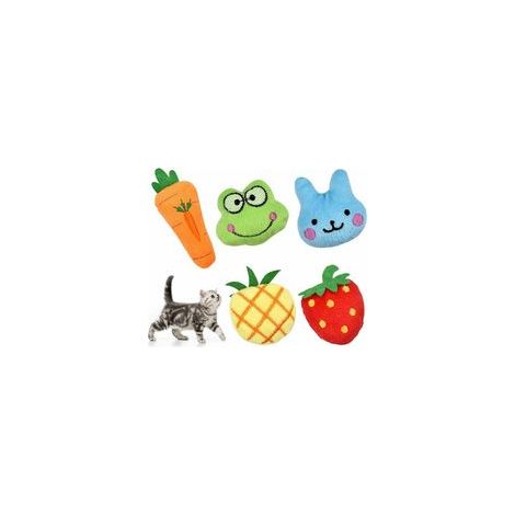 Lot de 5 jouets à l’herbe à chat en peluche, interactifs, pour chatons – (1/5)