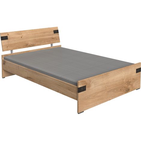 Jugendbett 140x200cm EVERTON-43 in Plankeneiche /Graphit, B x H x T ca. 146 x 85 x 210cm (1/2)