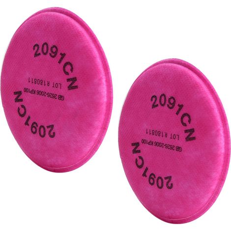 Filtre en coton anti-poussière P100 2091 pour masque respiratoire de sécurité, compatible avec les masques anti-poussière des séries 6000 et 7000.