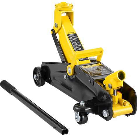 Cric hydraulique 2 tonnes – Profil bas – Course longue – Fer forgé – Pompe simple piston – Levage rapide (1/5)