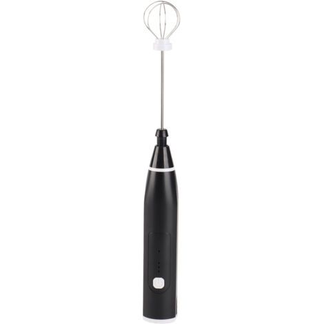 Elektrischer Mixer, schwarz, 3 Geschwindigkeitsstufen einstellbar, USB-wiederaufladbar, Edelstahl, komfortabler Griff, Mini-Handmixer mit Eigelbtrenner. (1/3)