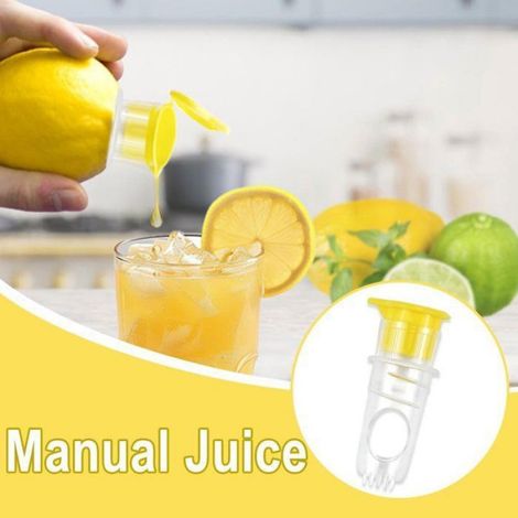 Presse-Agrumes Manuel, Lot de 2 Extracteurs de Jus avec Couvercle, pour Citrons et Oranges - Jaune et Vert Femeo (1/5)