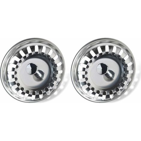 2 Pièces Filtre à Évier de Cuisine en Acier Inoxydable Filtre Bouchon d'Évier à Double Couche Égouttoir D’évier Pour Votre Cuisine Salle Bain - Diamètre 80mm (Diamètre: 80mm) Lefou (1/5)