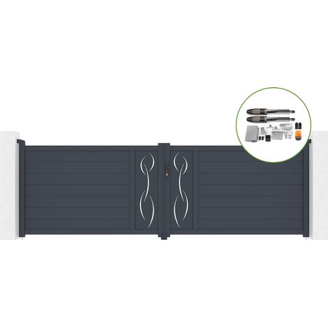 Portail battant 4m LIFE H.120cm alu + motorisation TANKER B700 (1/5)