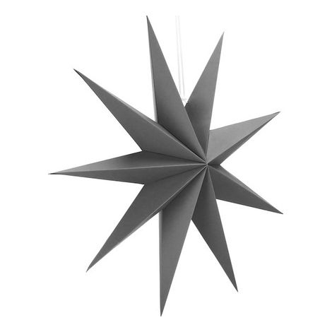 Stella di carta, decorazione natalizia per l'albero grigia. (1/5)