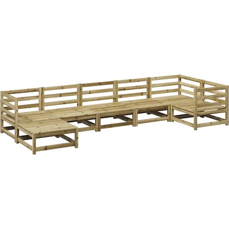 Maison Exclusive - 7-tlg. Garten-Sofagarnitur Kiefernholz Imprägn